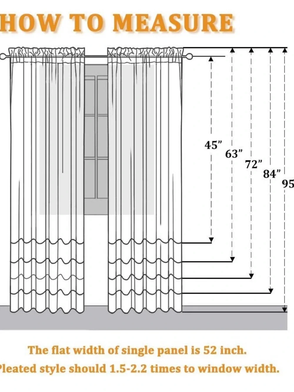 White Sheer Rod Pocket Curtain Panel -52x45